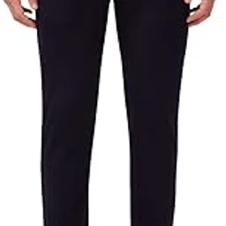 park avenue Men Super Slim Fit Dobby Pattern Poly Spandex Blend Flat Front Formal Trouser Blue-picture-30