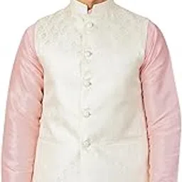 Men's Banarasi Rayon Cotton White Nehru Jacket-image-17
