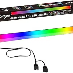 airgoo Addressable RGB PC LED Light Bar, 11.81 x 0.7 x 0.7 inches Aluminum Alloy Shell and Acrylic Plastic diffused Shade, for 5V 3-pin argb Header, Come with Magnets, Easy to Install-picture-25