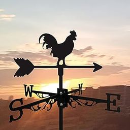 ATORSE Rooster Weathervane Roof Decor Wind Direction Indicator for Garden Lawn Yard-picture-3