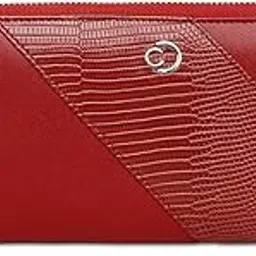 caprese Women Faux Leather Zoey Wallet Large Zip Around Terra, Red-picture-48
