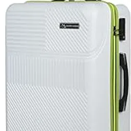 move-meant VoyageWare Medium Check-in Suitcase 66 Cm 8 Wheels Number Lock Poly Carbonate Off White/Neon GreenTrolley Bag for Men & Women | 360 Degree Wheeling System Luggage | Trolley Bags for Travel-picture-57