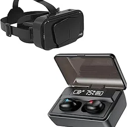 Drumstone 𝗖𝗼𝗺𝗯𝗼 C945 VR Headset with 3D Stereo Headphones, Immersive Visuals, Adjustable Fit, Durable Design, Bluetooth Wireless Earbud, Charging Case, Extra Bass-𝟭𝟱 𝗬𝗲𝗮𝗿𝘀 𝗪𝗮𝗿𝗿𝗮𝗻𝘁𝘆-image-17