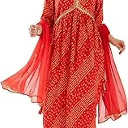 amazon brand - tavasya Womens Bandhani Printed Kurta Set with Chiffon Dupatta | Salwar Suit-picture-21