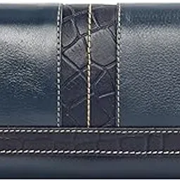 Women's Genuine Leather Clutch Wallet | Ladies Wallet- 6 Card Slots - RFID Protection - 2 ID Card Slots - Women's Wallet - Magnetic Closure - Hand Wallet | ZL013 (Blue)-image-7