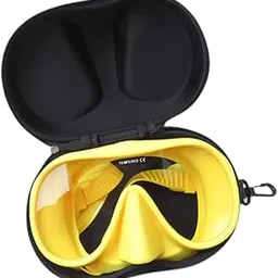 BNF® Adults Freediving Mask Anti Fog Snorkel Goggles for Pool Summer Water Sports Yellow-Sporting Goods-Water Sports-Scuba & Snorkeling-Masks-1 Freediving Mask,1 Storage Case-image-49