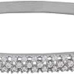 kushal's Fashion Jewellery White Rodium Polished Zircon Kada With Locking System |Best For Gifting, Bride, Bridemaids & Special Occasion | Zircon Kada For Women - 387674 image 1