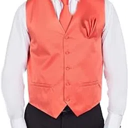 buy your ties VTHA-ADF-44-XS - Vest, Necktie, Bow Tie and Hanky Set - Coral-picture-28
