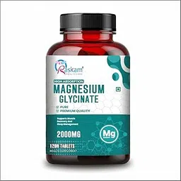Raskam Magnesium Glycinate, 2000mg Per Serving, 120 Vegetarian Tablets, Supports Muscle Recovery, Sleep and Nerve Health-picture-57