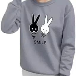 readyme sabse pahle Women Fleece Round Neck Dubbal Rabbit Printed Sweatshirt for Women Winter Wear Casual Sweatshirt for Women-picture-15