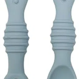 Apexx Silicone Baby Spoons for Self Feeding, First Stage Training Utensils for Babies Over 6 Months, Chew Spoon for Baby Led Weaning and Toddler Feeding (Grey)-picture-70