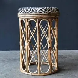 Avika Bamboo Cane Round High Stool for Home,Shop, Kitchen,bar,Office,Restaurants (with Cushion) Pack of 1-picture-24