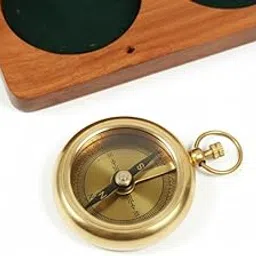 Antique Brass Pocket Compass with Wooden Box - Functional Working Compass for Hiking, Camping & Outdoors - Perfect Vintage Gift for Adventurers & Travelers-picture-24