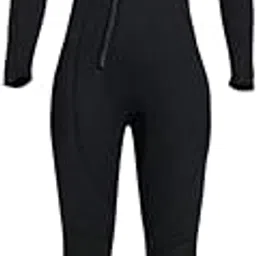 UJEAVETTE Super Stretch Diving Wetsuit 3mm Neoprene Long Sleeve Front Zip Full Body Women Black L-picture-24