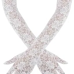 KETKAR Lace Gloves For Women,Elbow Length Bridal Gloves For Women,Elegant Long Lace Gloves,Long Lace Gloves For Women-image-1