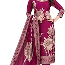 xomantic fashion Womens Jacquard Straight Kurta With Pant & Dupatta Set | Banarasi kurta set for woman-picture-13