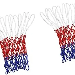 2 Pcs Heavy Duty Basketball Hoop Net 12 Loop Standard Indoor or Outdoor Nylon Braided Multicolor Duty Basketball Net Strong and Durable Replacement Basketball Net Basketball Accessories-image-25