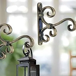 (RES)Metal Wall Hook Hanging Plant Bracket | Decorative Straight Plant Hanger for Pots Bird Feeders Planters, Lanterns, Cotton Wind Chimes Indoor and Outdoor Hanger (Pzck Of 2, Antique 23)-image-65