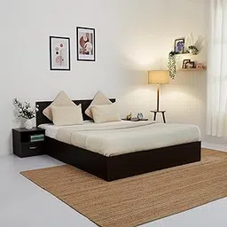 Green Soul Zenith Queen Size Double Bed with Box Storage ISI Standard Engineered Wood | 1-Year Warranty | Installation Provided (Wenge)-image-44