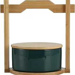 Merishopp Dessert Cake Stand Countertop Storage Container with Handle and Lid for Home Green-picture-18