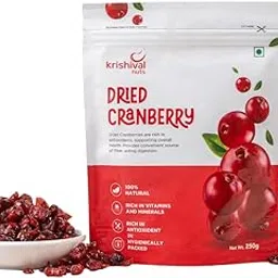 Krishival Dried Cranberries – 250g | Sweet & Tangy | Rich in Antioxidants & Fiber | Immunity & UTI Support | No Preservatives-picture-23