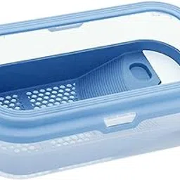 FABLOFT® Turtle Tank with Sun Terrace Breeding Case Habitat for Frog Pet Turtle Snail M Size Blue Size-picture-20