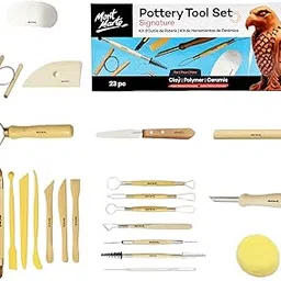 Mont Marte Pottery Tool Set Signature 23pc, Clay Sculpting Tool Kit, 23 Assorted Tools to Cut, Carve, Sculpt and Shape Air Dry, Polymer or Pottery, Ideal for Art, Craft, Pottery, Ceramic Sculptures-image-40