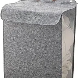 GREECHO Laundry Hamper Basket Wall Mounted Sorting | Organizing Dirty Clothes Bag Elegant Multi-Purpose Clothes Collapsible Hanging Mesh Toys Dolls Organizer (Large)-image-32