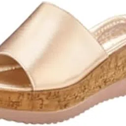 glo glamp Golden Shine Color Women's and Girl's Wedge Heel Sandals-picture-47