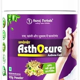 Suraj Herbals AsthOsure Powder 125g | Ayurvedic Asthma Care Powder | Natural Formula for Easy Breathing, Cough & Cold Relief | Herbal Lung Detox Supplement for Men & Women-image-90