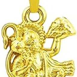 zumrut � Gold Plated Lord Hanuman Bajrang Bali/Flying Hanumanji Hindu God Religious Spiritual Locket Pendant Temple Fashion Necklace Pendant Religious Jewllery for Men/Women-picture-10