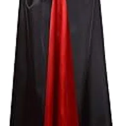 Partysanthe Polyester Vampire Cloak Cape Robe Stand Up Collar Red Black Reversible Halloween Costume Carnival Cosplay 140Cms Size Height-image-5