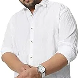 urbano plus Men's Cotton Full Sleeve Regular Fit Textured Shirt with Spread Collar-picture-46