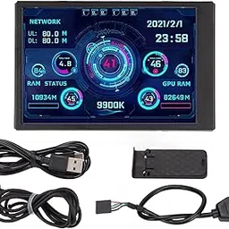 Computer Temp Monitor, 3.5In IPS USB Type C PC CPU RAM Data Monitor Computer Temperature Display for AIDA64, PC Temperature Display Screen, PC Sensor Panel Display, PC CPU Monitor image 1