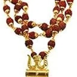 rdk son's Gold Plated Lord Shiva Mahakal Pendant/Locket With Rudraksha Mala For Men And Women-picture-25