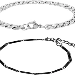 nakabh Combo of Chain Stainless Steel Wrist Bracelet for Men Boys Unisex (2220261P)-picture-47