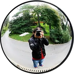 HOPE KART Small Convex Mirror for Home Vastu Ryme Feng Shui Experiment Outdoor Indoor Wall Hanging Mirror for Road Safety Car Blind Spot, Round (X-Large - 12 inch)-image-62