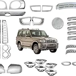AutoSmartLook Car Chrome Combo Exterior Accessories Kit Compatible With Scorpio (2009-2013)-picture-55