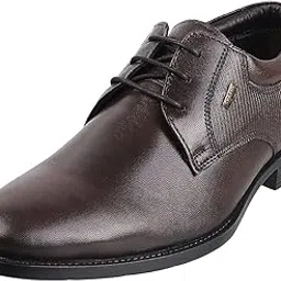 metro Men's Faux Leather Texture Panel Stylish Lace-up Formal Shoes-picture-34