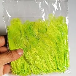 VedaX Brand Pack of 100 pcs Premium Natural Dyed Feathers for Crafting, Hobby Projects and Dream Catchers (Neon Green) image 1