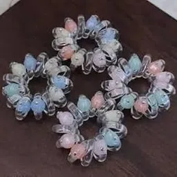 Navjai Spiral Hair Ties No Crease ,Coil Hair Ties Phone Cord Colorful Pearl Ball Braid Telephone Wire Hair band for Kids Cute Elastic Ponytail Holder Stretchy Rubber band Hair Accessories for Women & Girls pack of 4-picture-27