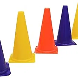 GLS Field Agility Marker Cones Used in Soccer,Football, Cricket, Training in for Sports,Polyethylene (Pe) and Plastic, Multicolour(6 Inch, Pack of 12)-image-2