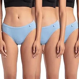 1410 Women's Medium Coverage Super Combed Cotton Mid Waist Bikini with Concealed Waistband (Pack of 3_Colors & Prints May Vary)-image-30