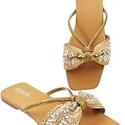 ankahu flats for women stylish latest model multicolor peach beige fashion casual daily use ladies footwear sandals chappal image 1