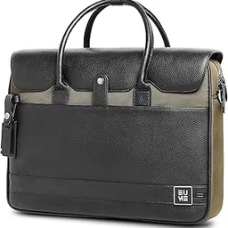 eume Aristo Laptop Bag for Men | Office Bag for Men & Women | With Padded Compartment | Vegan Leather & Nylon Fabric | Fits Up to 15.6" Laptop & MacBook, 13L-picture-30