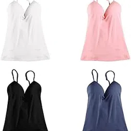 enakshi (label) Womens Girls Solid Underwear Adjustable Strap Vest Camisole Pink Black NavyBlue|Clothing, Shoes & Accessories | Womens Clothing | Tops & Blouses-picture-10