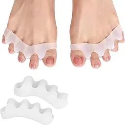 2 Pair Silicone Toe Separators for Feet - Gel Toe Spacers & Correctors for Bunions, Overlapping Toes, Hammer Toes, Crooked Toes & Blisters | Orthopedic Bunion Corrector Toe Straightener for Unisex-image-64