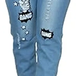 Women's Cropped Jeans Loose Denim Pants Casual Elastic Waist Ripped Jean Joggers Free Size (26 Till 28) Blue Color-image-40