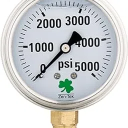 Fashlady 5000 PSI, Single Pack: Zenport LPG5000 Zen-Tek Glycerin Liquid Filled Pressure Gauge, 5000 PSI-picture-22