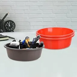 Homestic Pack of 3 Desk Organizer | Stationery Organizer | Multipurpose Storage Organizer | Office Supplies for Pen-Pencil-Staplers | Desktop Organizer | 6 LTR | Red & Gray-picture-40